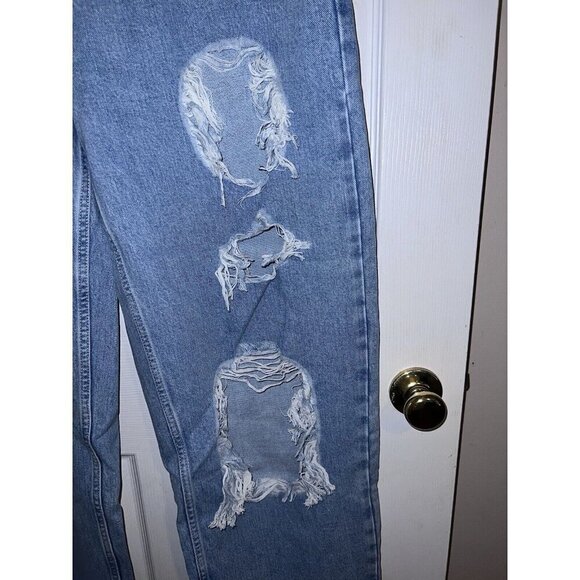 BDG Urban Outfitters Baggy Boyfriend Medium Wash Denim Distressed Size 32 - Picture 6 of 11